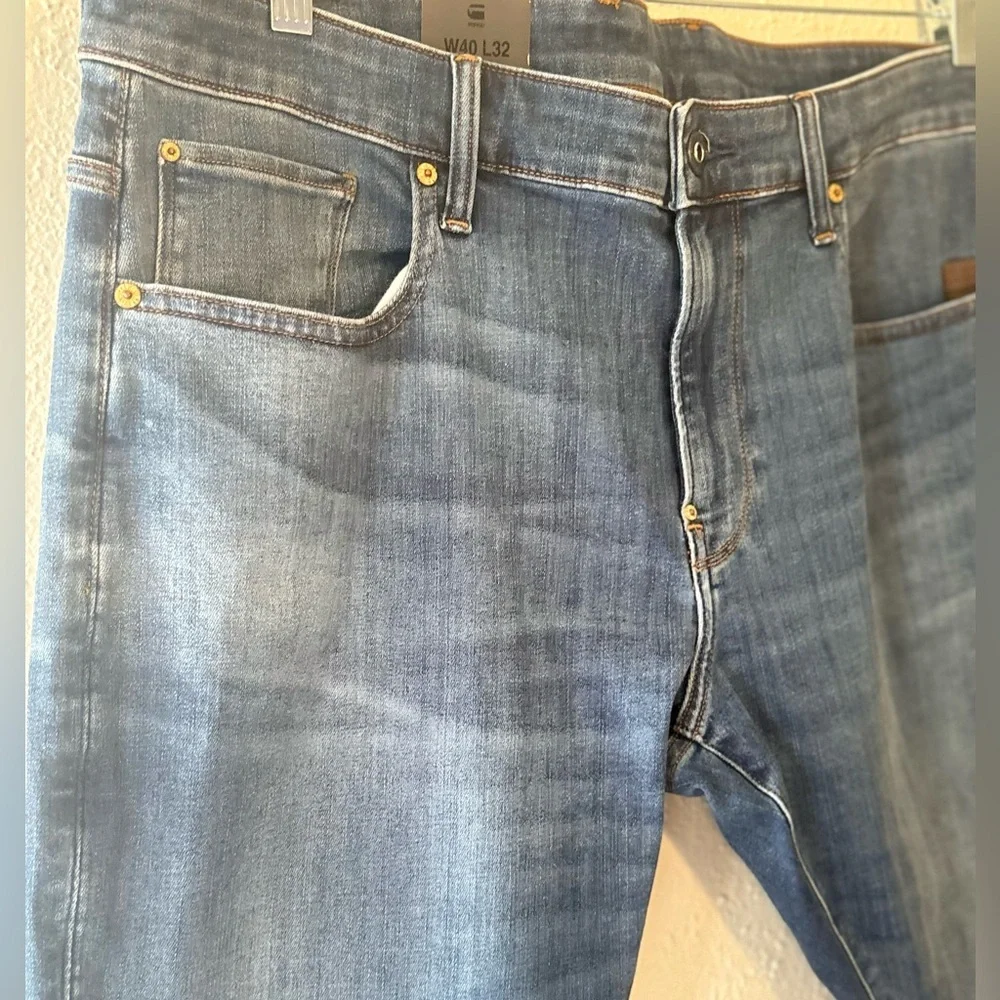 G-STAR Revend Skinny Jeans Men's W40/L32 Stretch Whiskers Faded Denim NWT